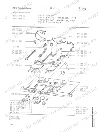 Взрыв-схема холодильника Aeg SAN3510KG - Схема узла Electrical equipment